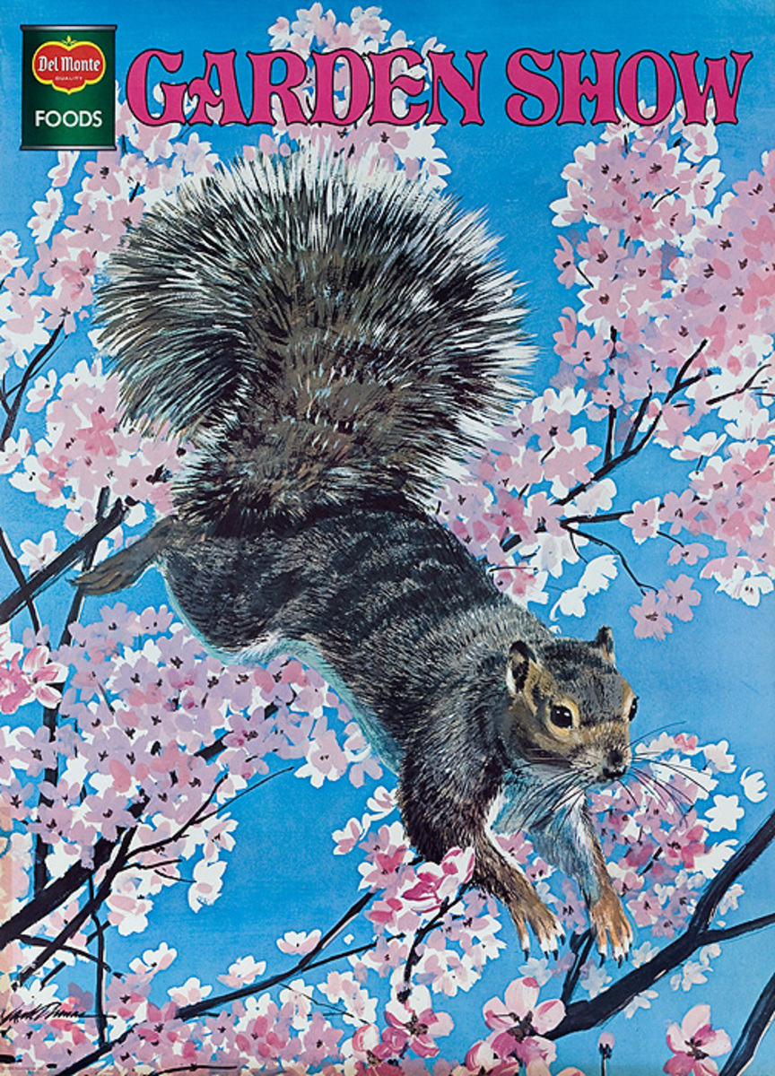 Del Monte Garden Show Original American Advertising Poster Squirrel