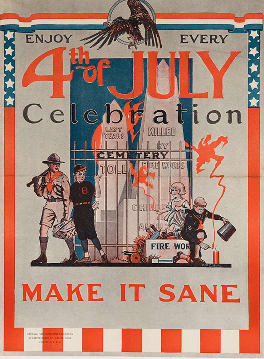4th Of July Celebration Make it Sane Original Firework Safety Poster
