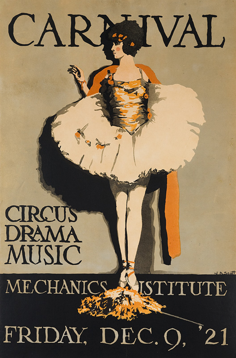 Mechanics Institute Carnival Circus Drama Music Original College Theatre Poster