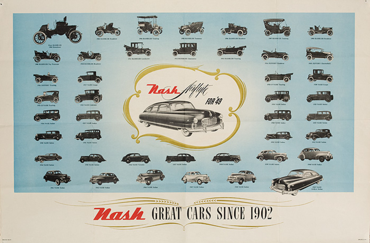 Nash Great Cars Since 1902 Original American Advertising Poster