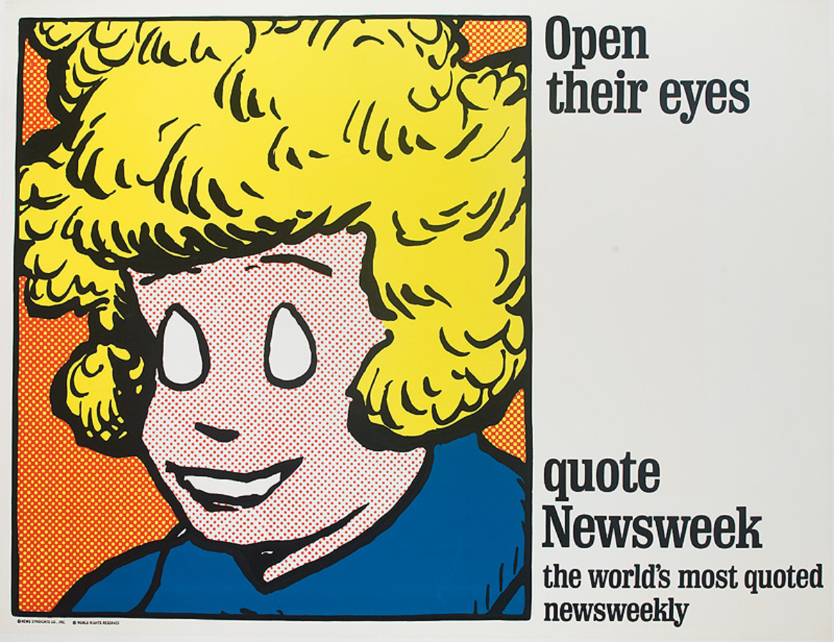 Open Their Eyes, Quote Newsweek Original American Advertising Poster Little Orphan Annie
