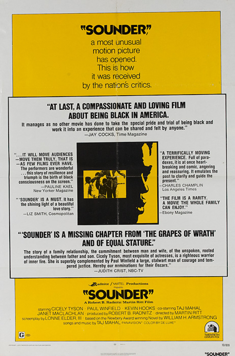 Sounder Original American 1 sheet Movie Poster