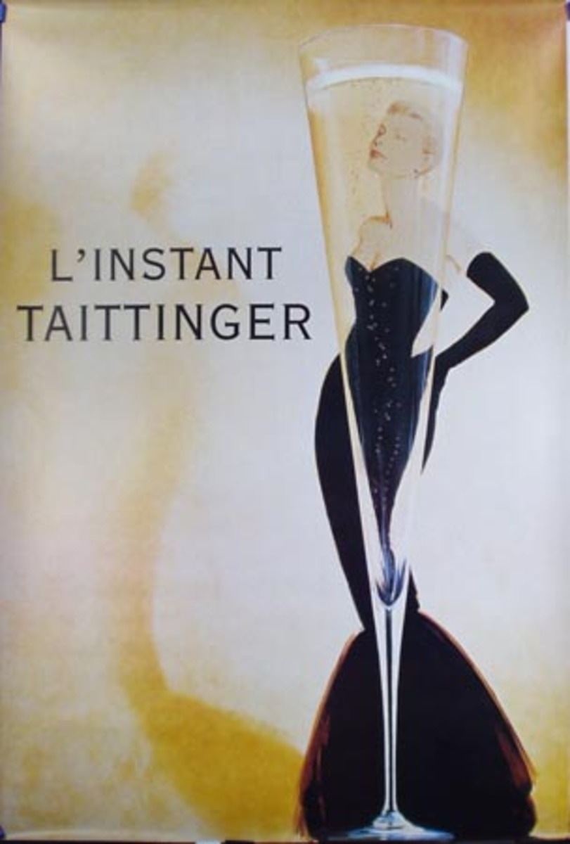 Taitanger Champagne Original Vintage Advertising Poster small