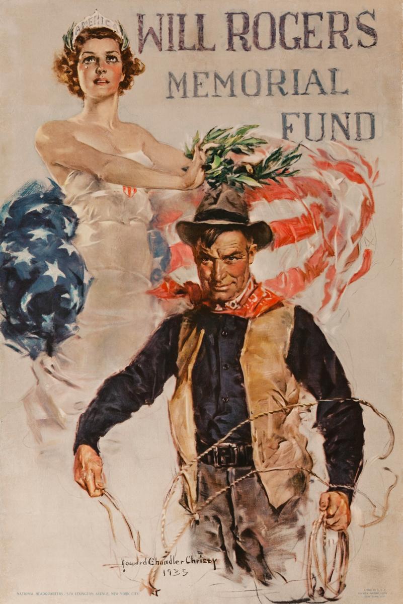Will Rogers Memorial Fund Original American Poster