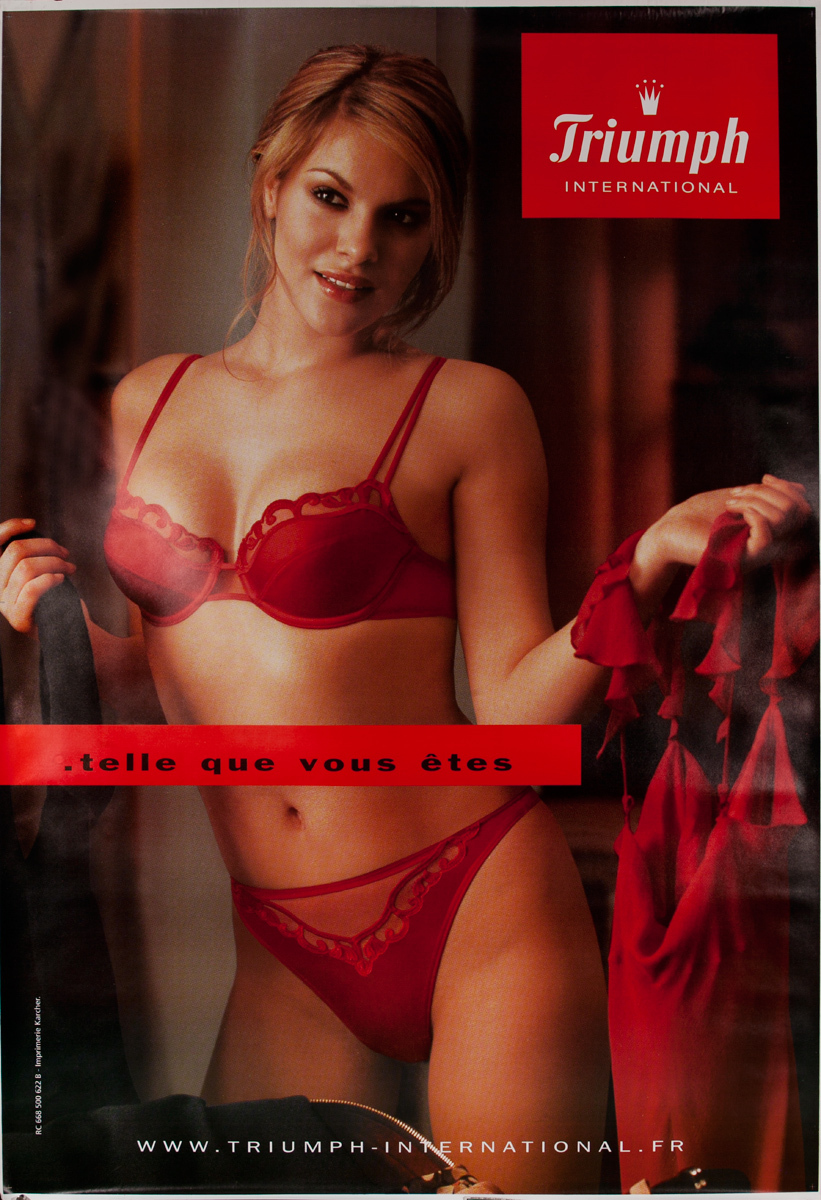 Triumph International, Lingerie Original French Advertising Poster red