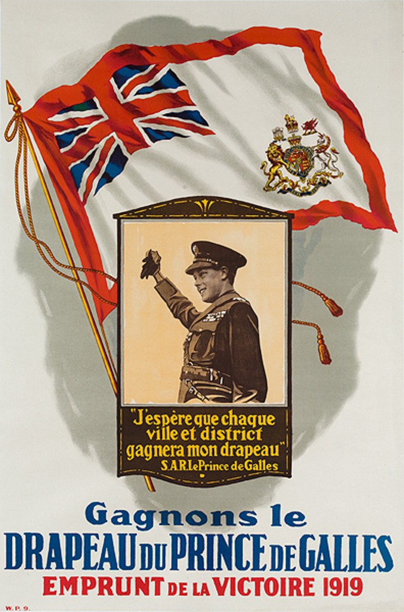 Win the Prince of Wales Flag Original Canadian WWI Poster