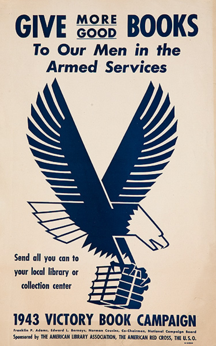 Give More Good Books Original American WWII Home Front Poster