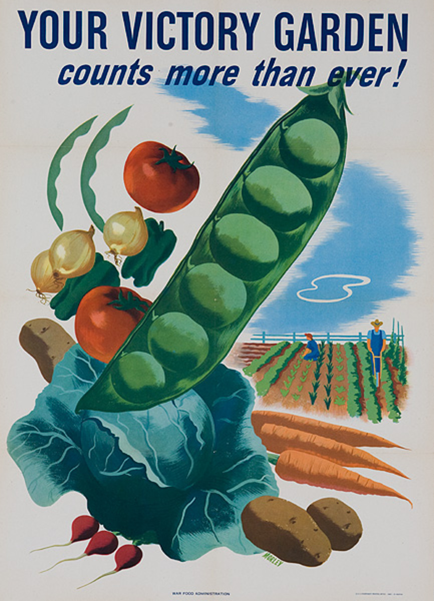 Your Victory Garden Count More Than Ever Original World War 2 Homefront Poster