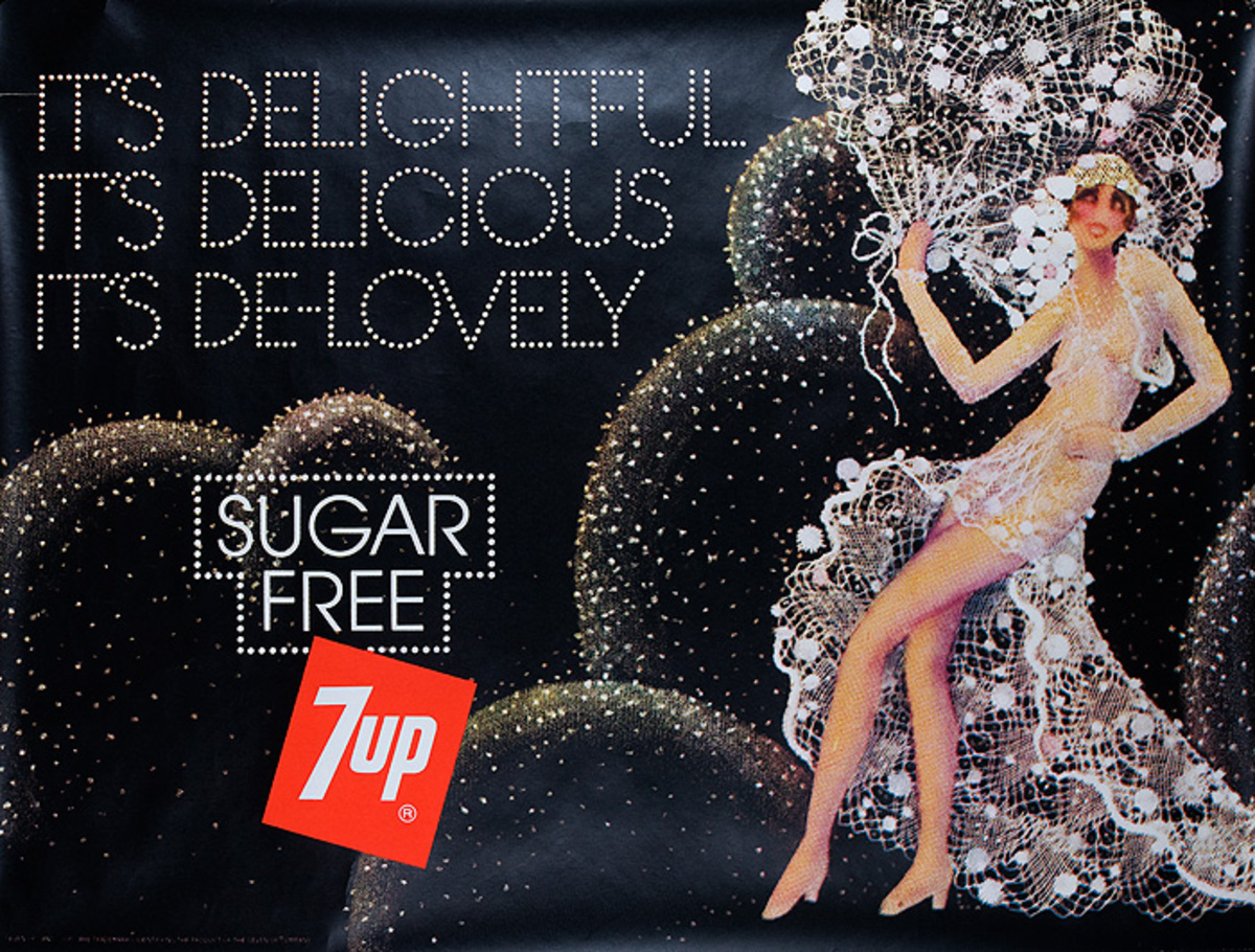 It's Delightful Original Sugar Free 7 Up Advertising Poster