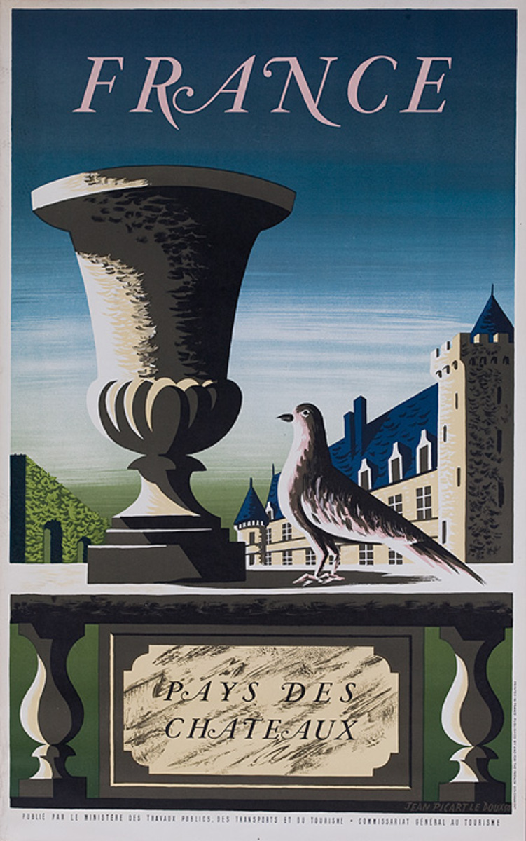 France Country of Chateaus Original French Travel Poster