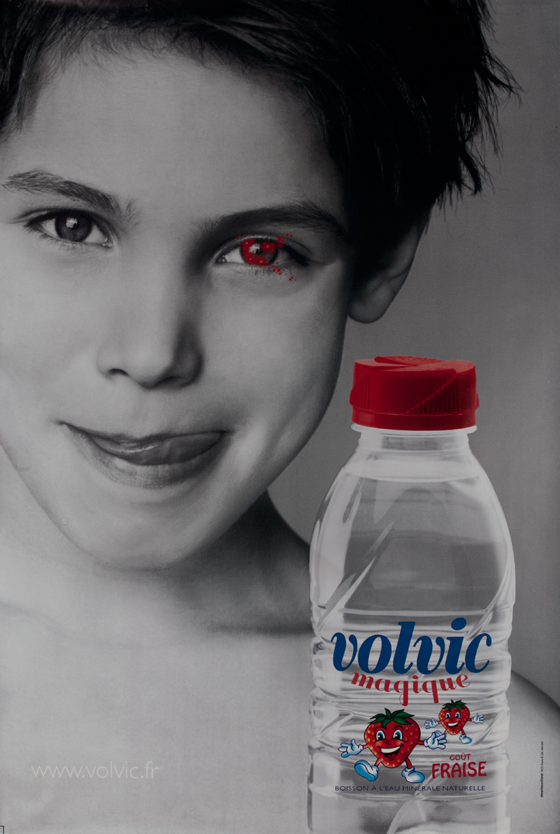 Volvic Original Advertising Poster, Magique Gout Fraise