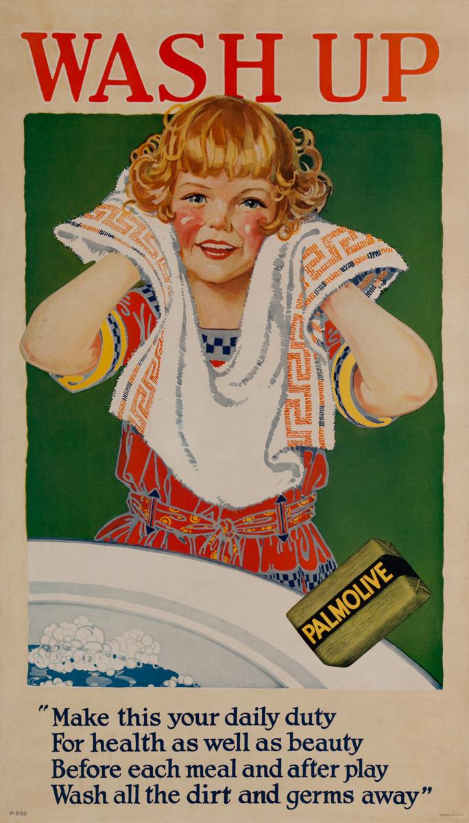 Wash Up Original Palmolive Soap Advertising Poster girl