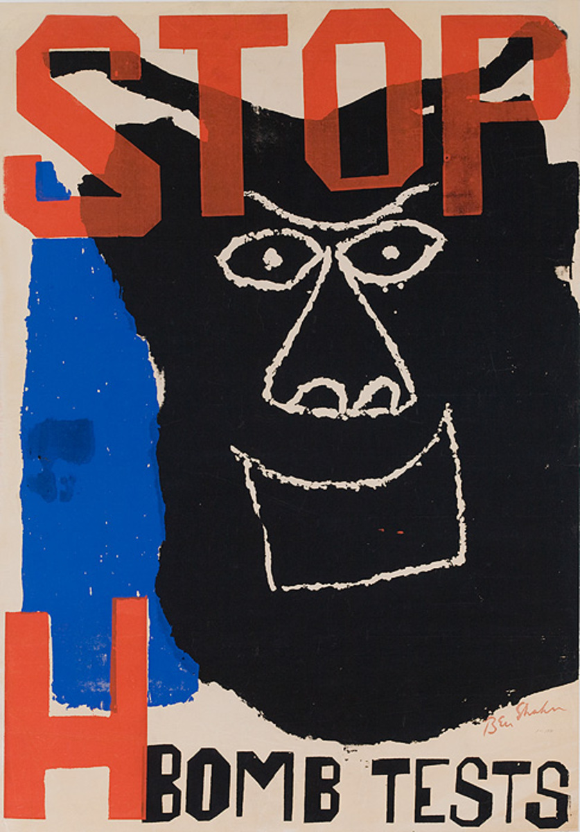 Stop H Bomb Tests Original Ben Shahn Protest Poster