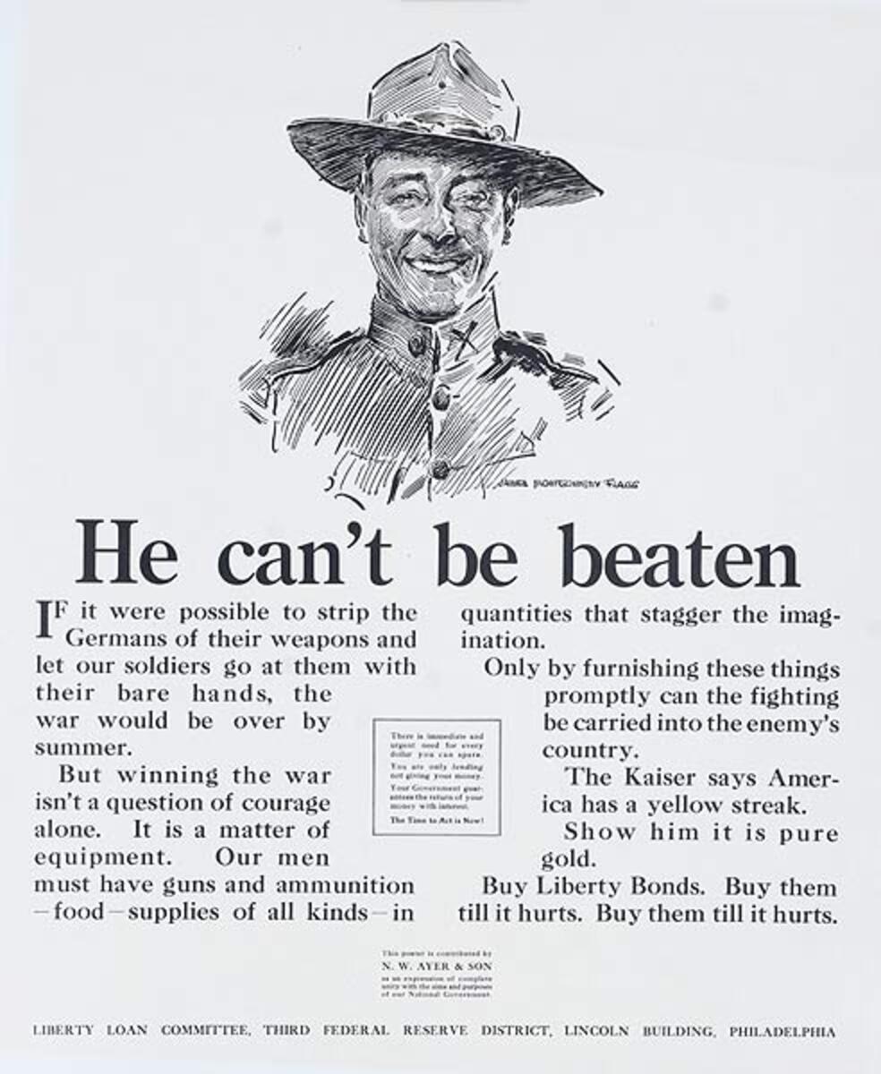 He Can't Be Beaten, Original American Third Liberty Loan Poster