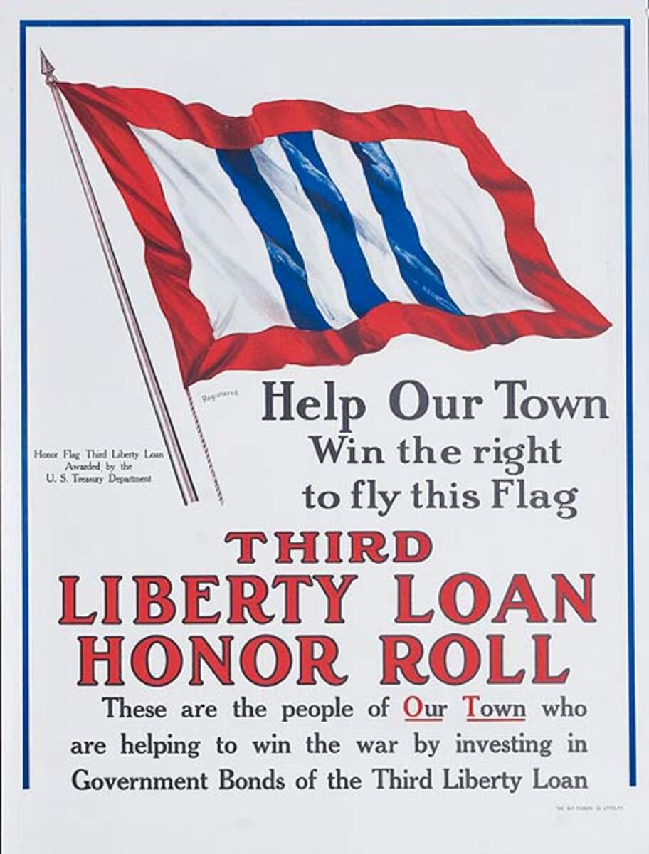 Help Our Town Original American WWI Bond Poster