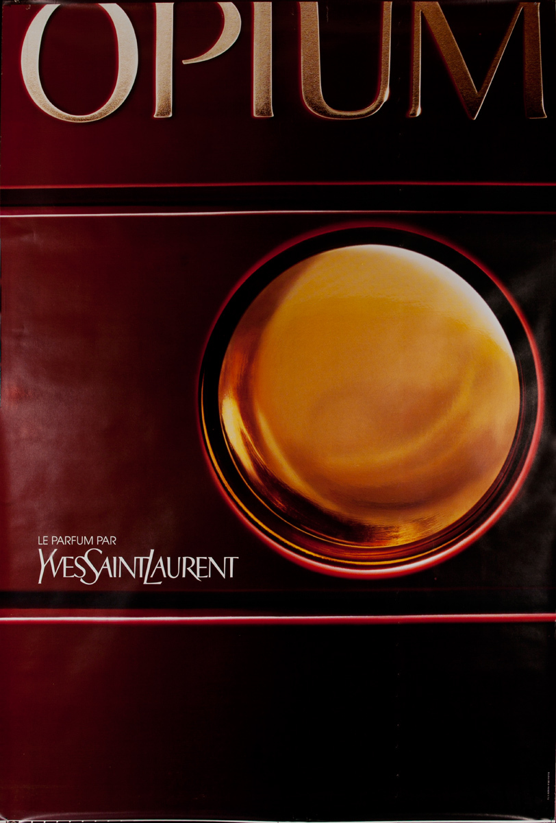 YSL Yves Saint Laurent Opium Perfume Bottle Original Vintage Advertising Poster