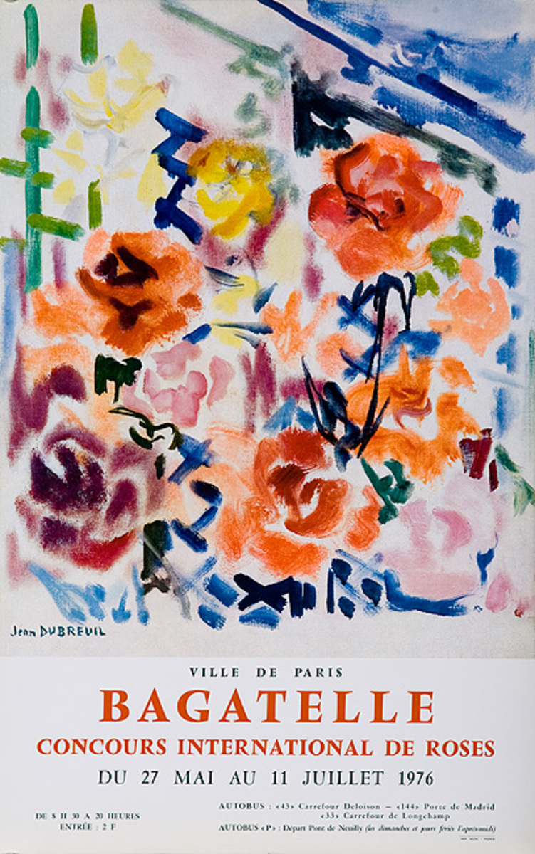 Bagatelle Concours de Roses Original French Flower Show Poster