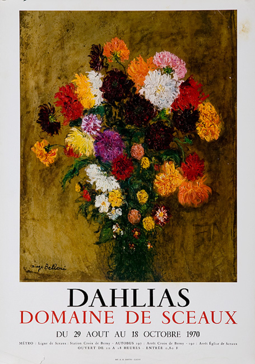 Dahlias Domaine de Sceaux Original French Flower Show Poster