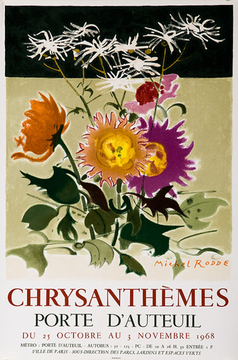 Chrysanthememes Chrysanthemum Original French Flower Show Poster