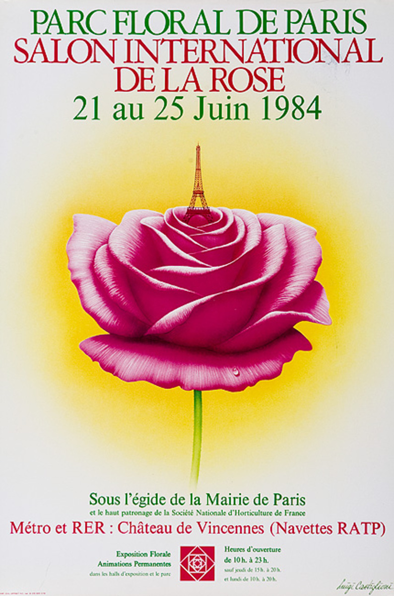 Parc Floral de Paris Salon de la Rose Original French Flower Show Poster