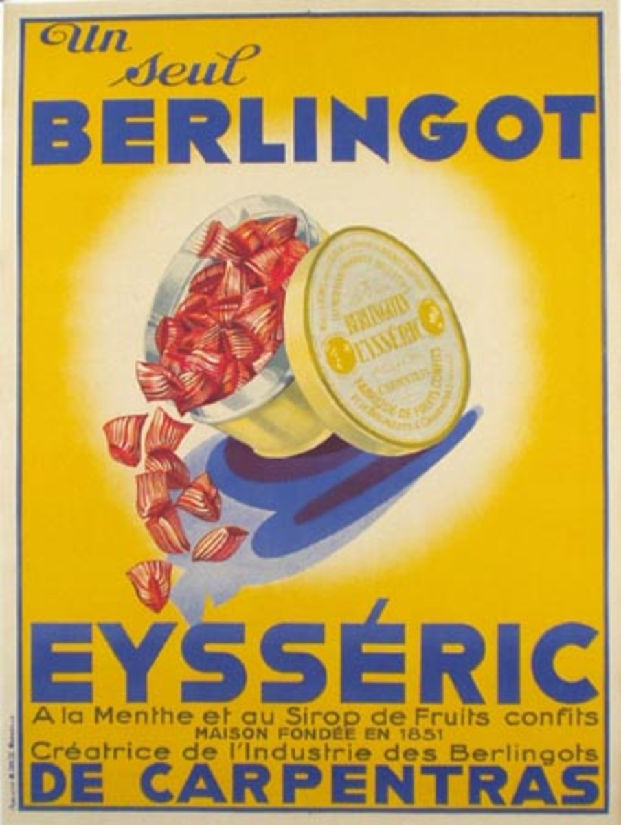 Berlingot Candy Original French Advertising Poster