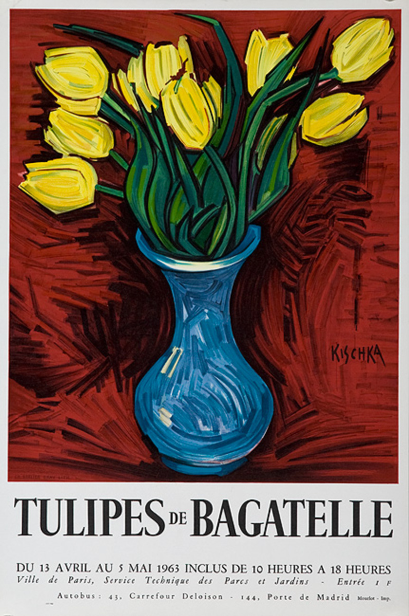 Tulipes de Bagatelle Original French Flower Show Poster