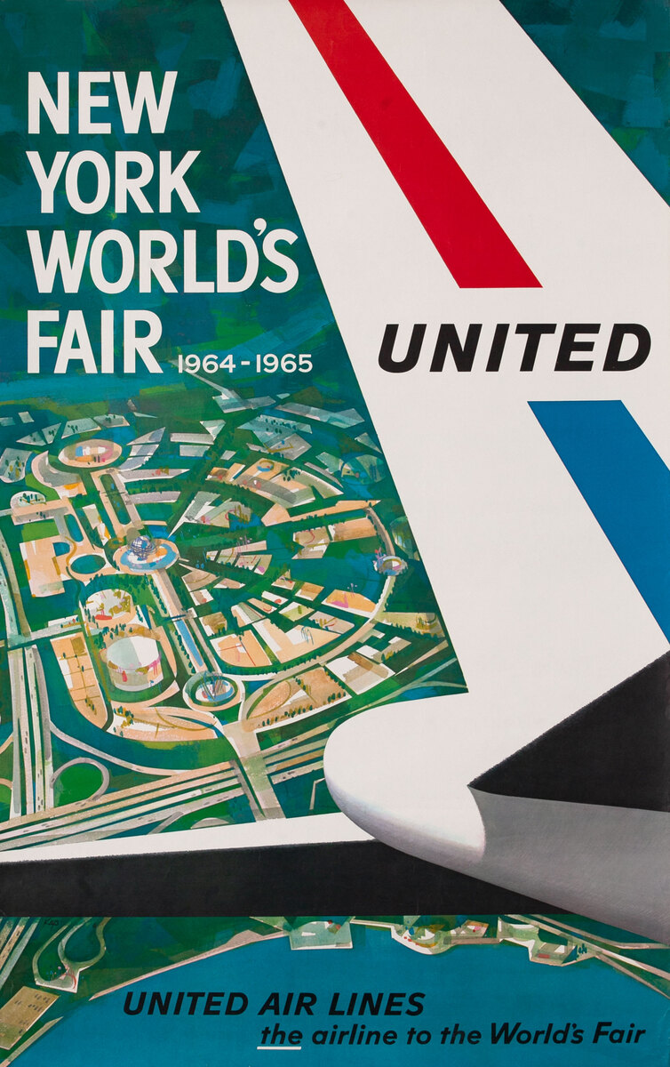 1964 New York World's Fair United Air Lines Travel Poster