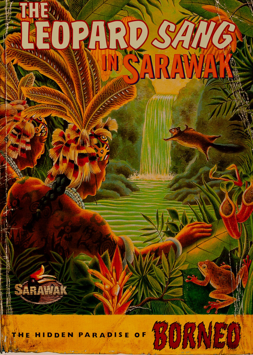 Original Borneo Travel Poster The Leopard Sang in Sarawak