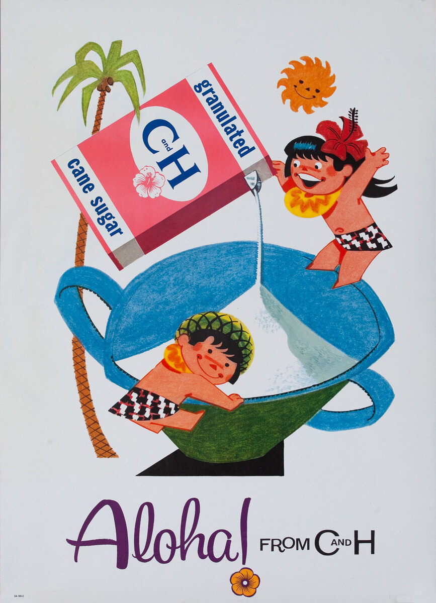 Original Aloha From C&H Advertising Poster Granulated Sugar box