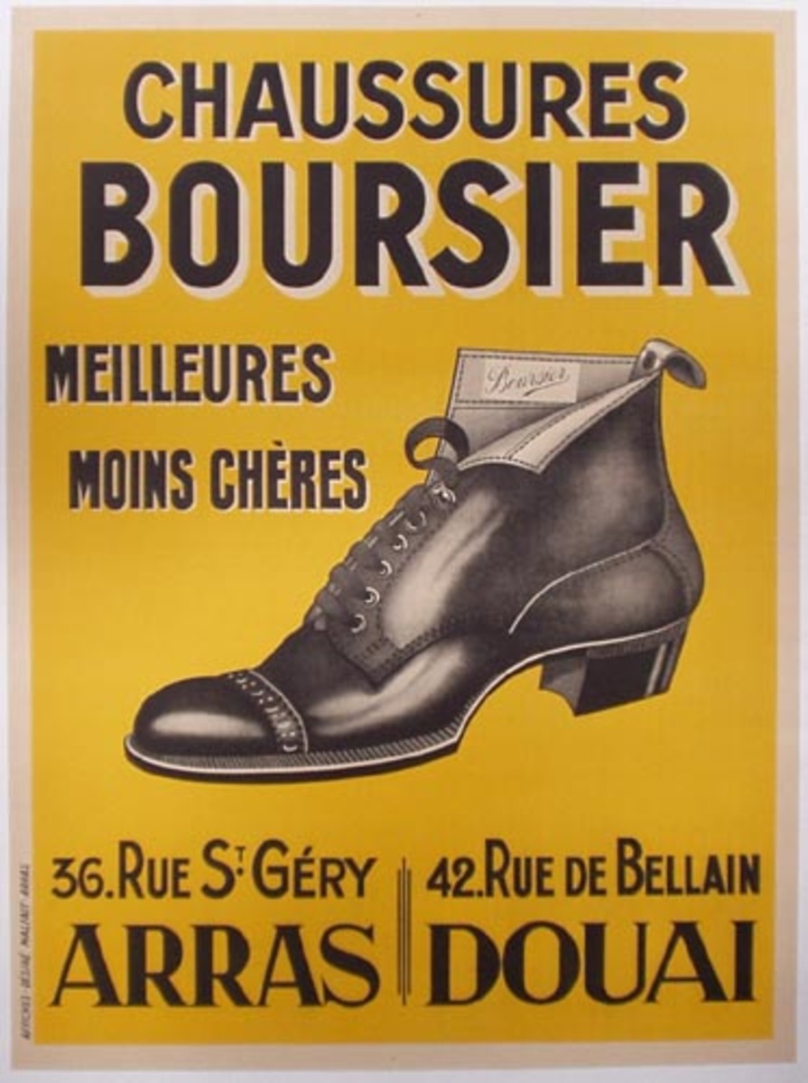 Boursier Shoe Original Advertising Poster 