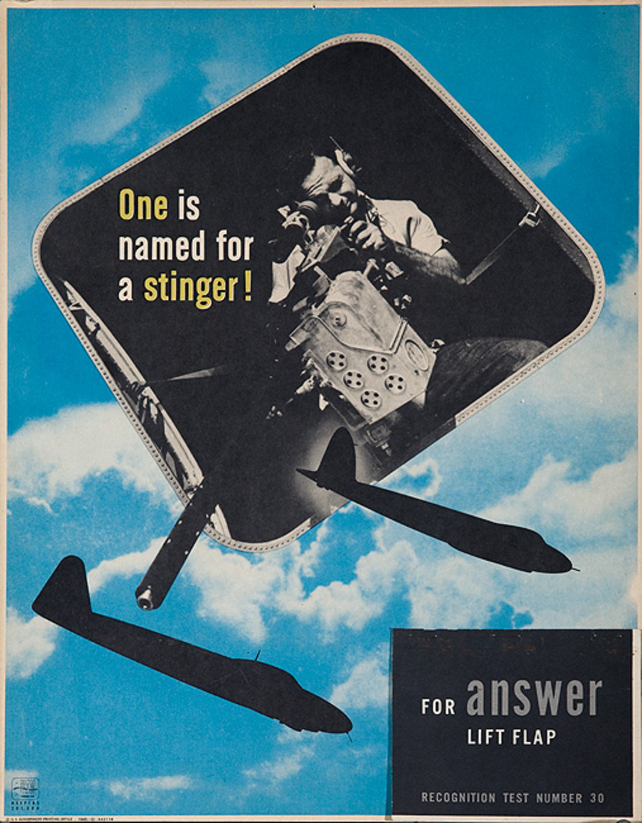 Original WWI Aircraft Identification Poster One is Named for a Stinger