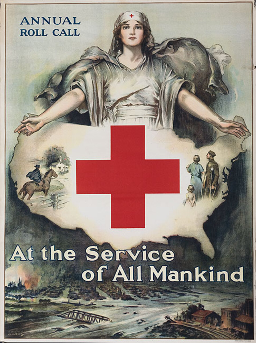 At the Service of All Mankind Original WWI American Poster