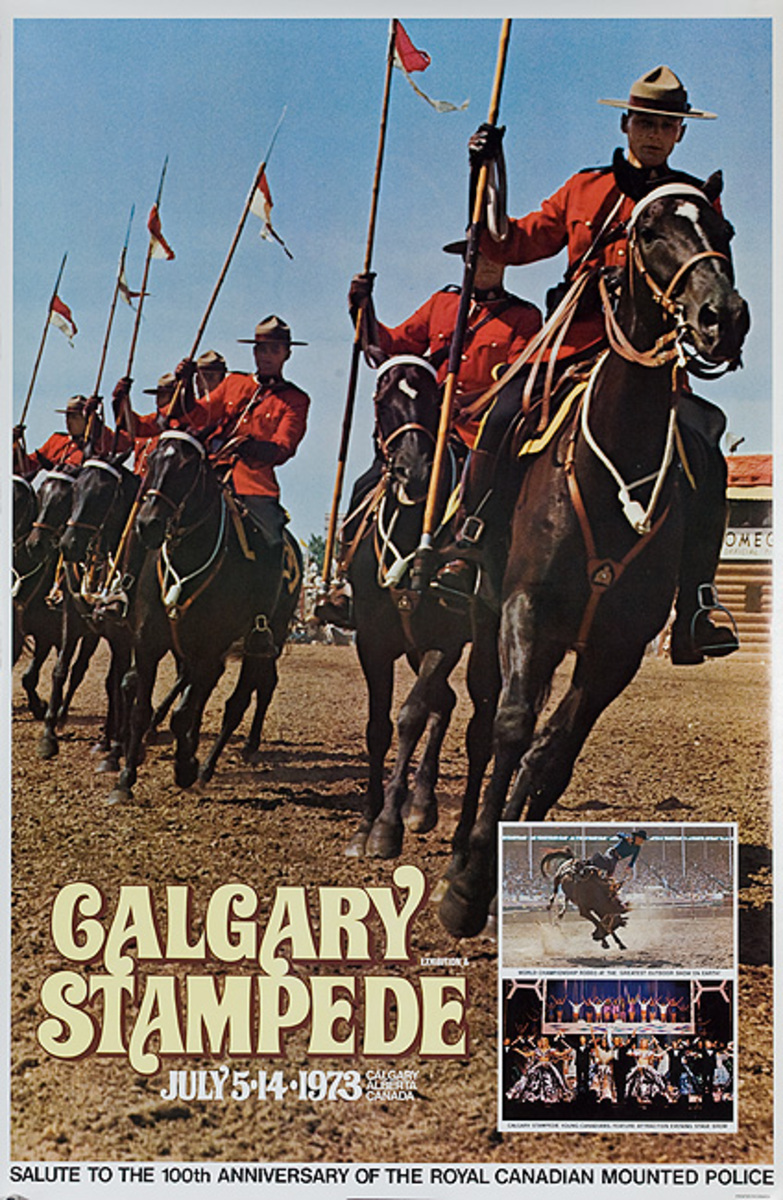Calgary Alberta Stampede Original Canadian Travel Poster 1973