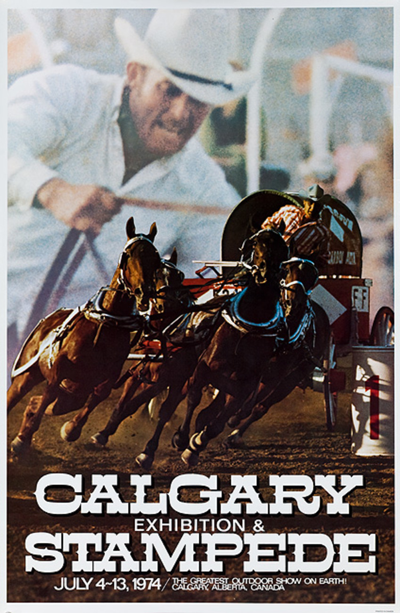 Calgary Alberta Stampede Original Canadian Travel Poster 1974