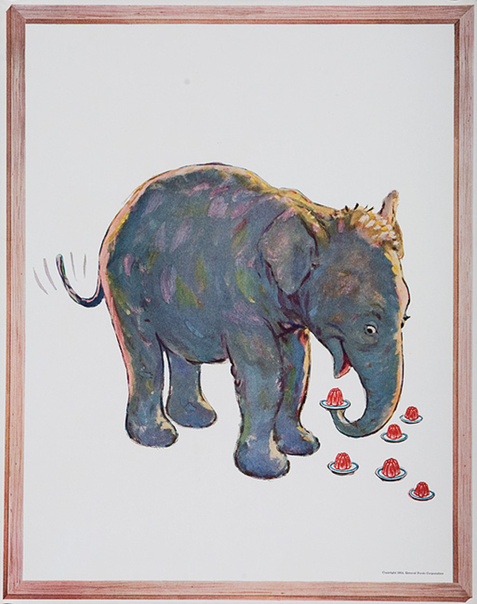 Original Jello Advertising Poster Elephant