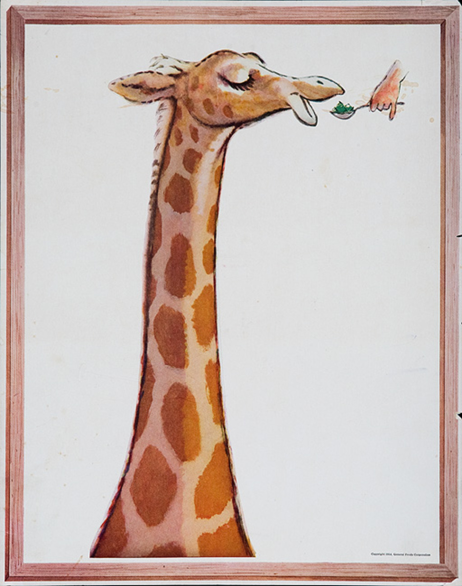 Original Jello Advertising Poster Giraffe