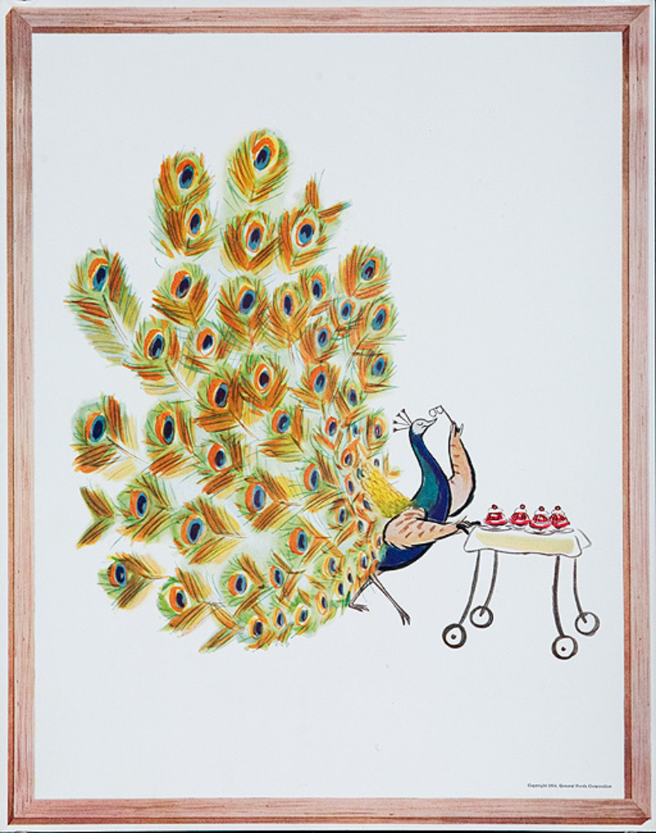 Original Jello Advertising Poster Peacock