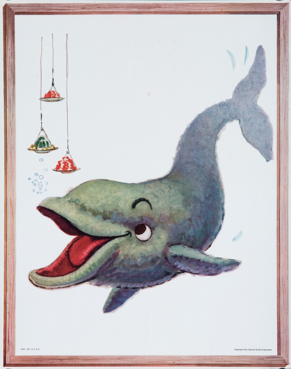 Original Jello Advertising Poster Whale