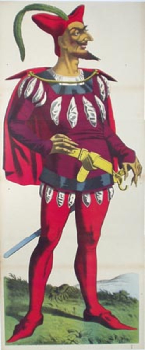 Original Vintage 19th Century Carnival Poster Red Devil