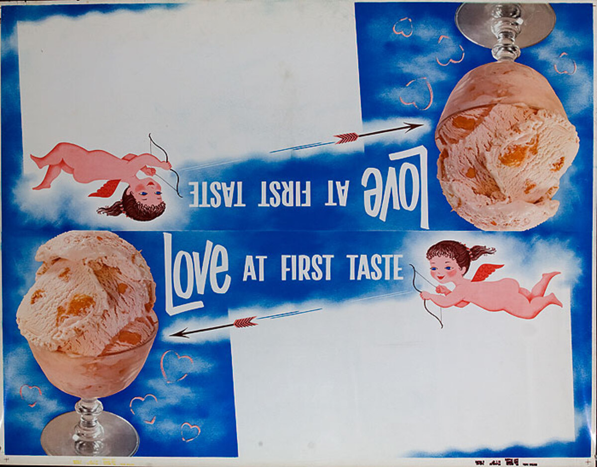 Love At First Taste, 1950s Ice Cream Advertising Poster
