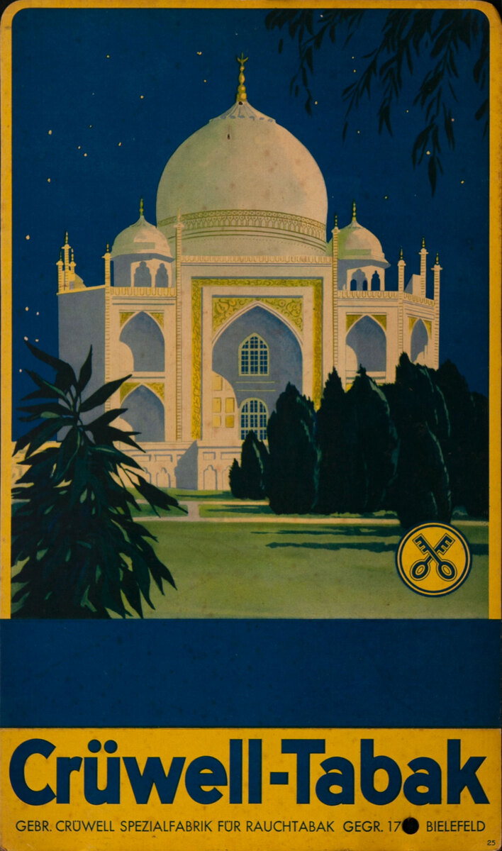 Cruwell Tabak Taj Mahal Original Advertising Poster
