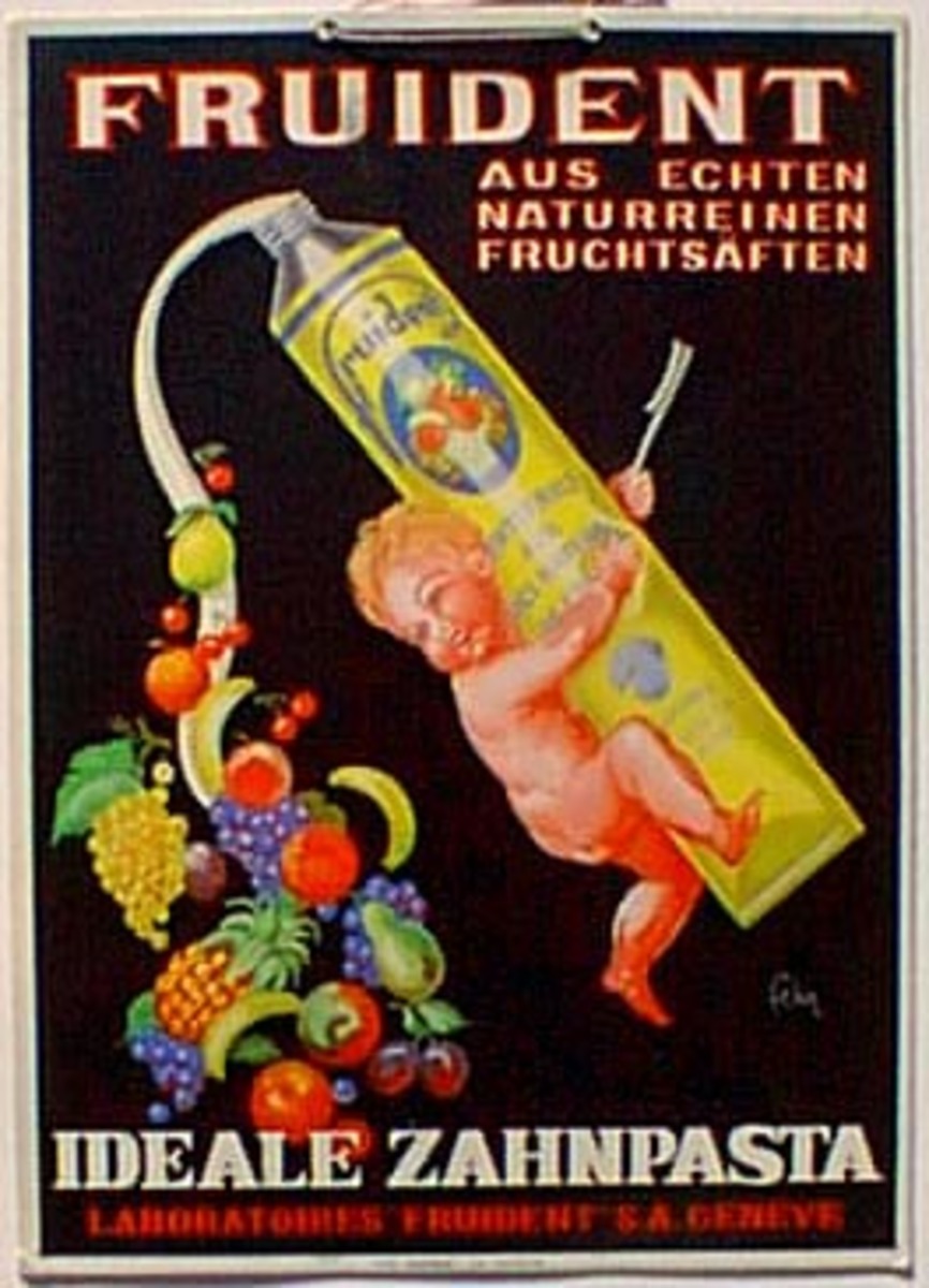 Fruident Carton Original Vintage Advertising Poster