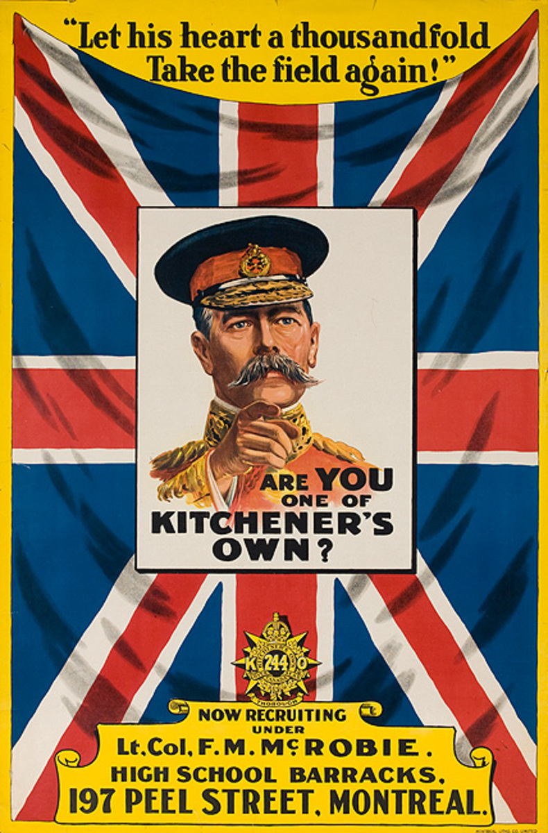 Are You One of Kitchener's Own? Original Canadaian WWI Recruiting Poster
