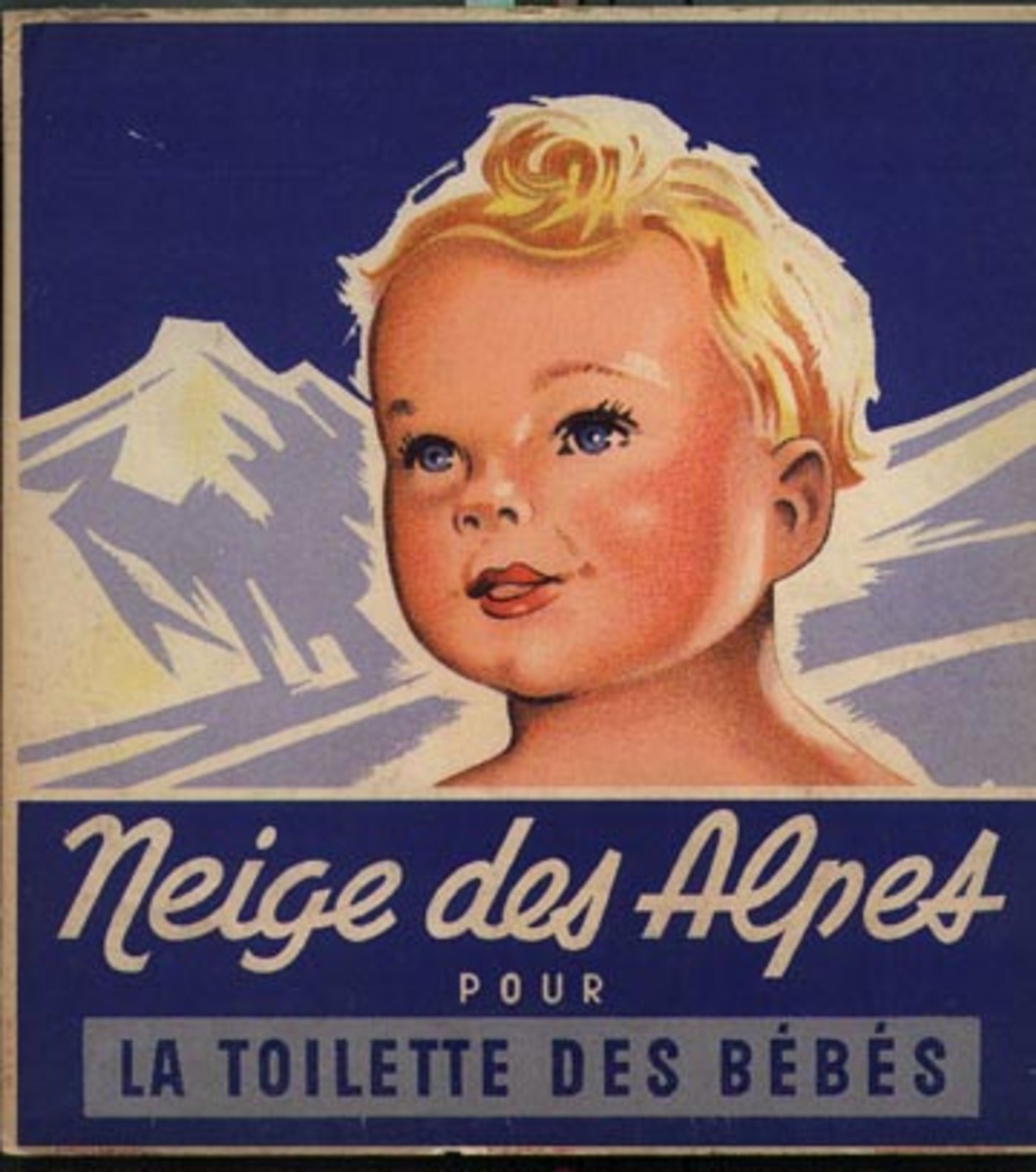 Niege des Alpes Carton Original Vintage Advertising Poster