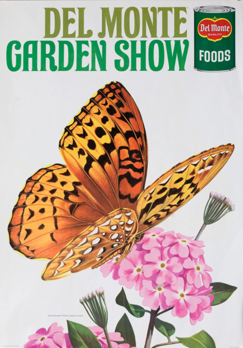 Del Monte Garden Show Original American Advertising Poster Great Spangled Fritillary