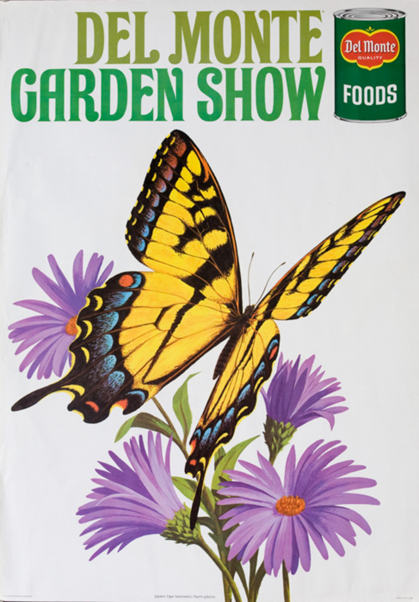 Del Monte Garden Show Original American Advertising Poster  Eastern Tiger Swallowtail Butterfly