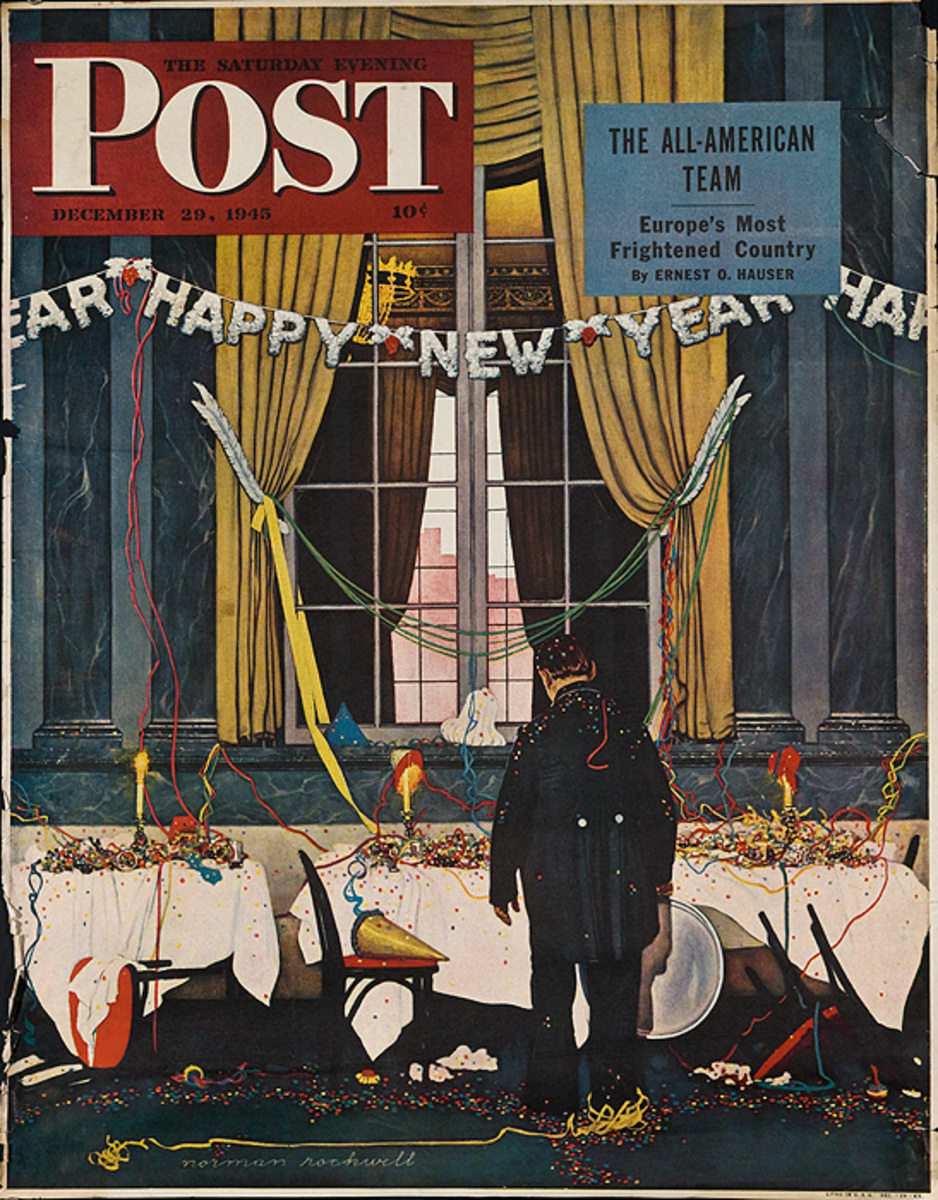 Saturday Evening Post Original Advertising Poster Dec 29, 1945