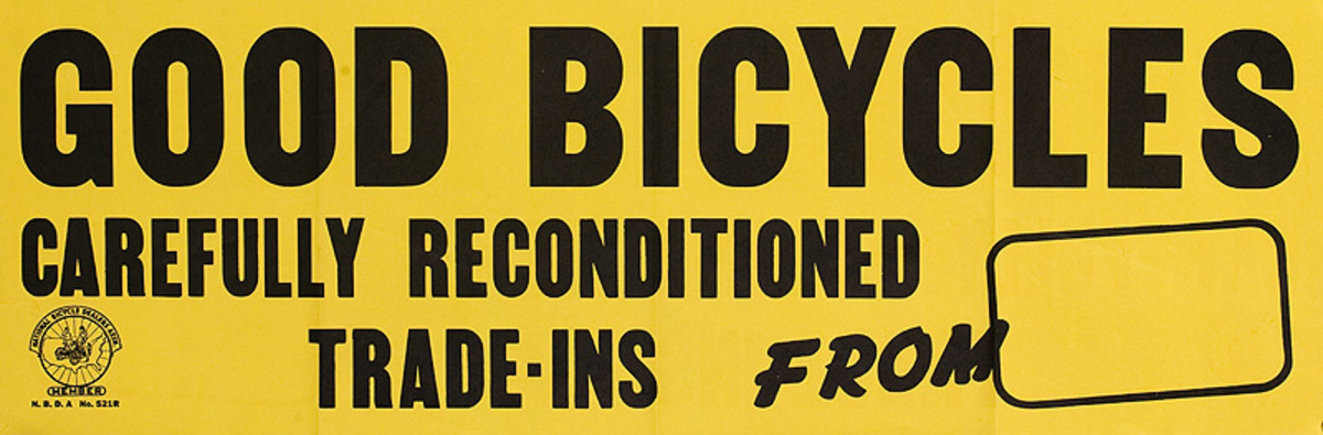 Good Bicycles Carefully Reconditioned Original American 1950s Goodyear Tire Bicycle Shop Poster