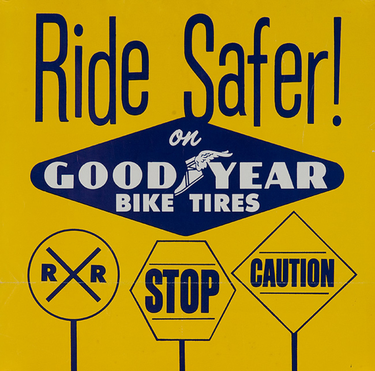 Ride Safer Original American 1950s Bicycle Shop Poster