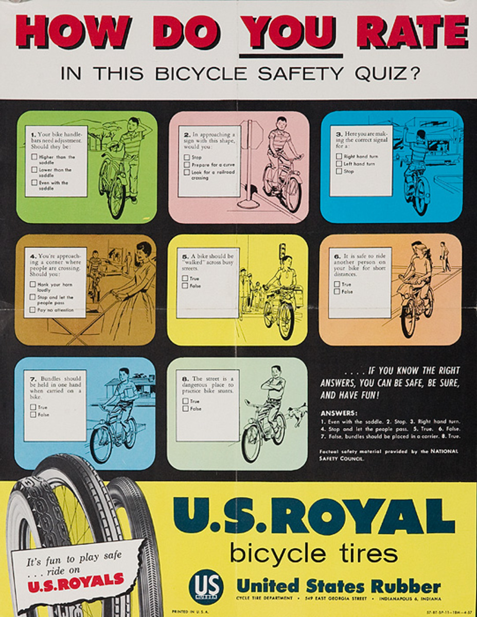 How Do You rate Original American 1950s Bicycle Shop Poster